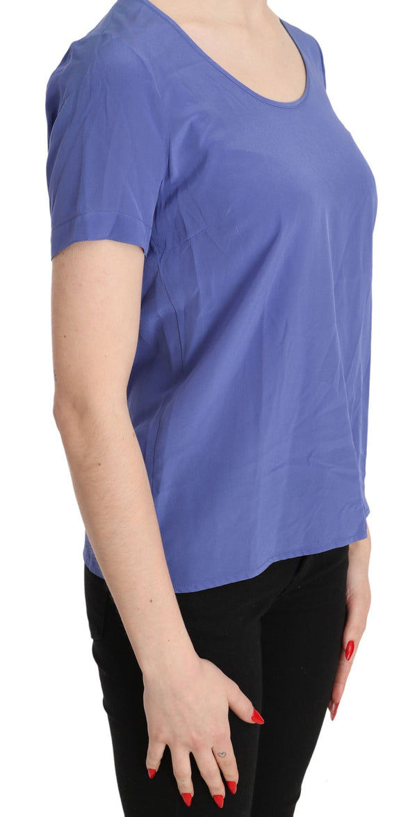 Patrizia Pepe Blouses - Women’s Silk Purple Short Sleeve Casual Top Blouse