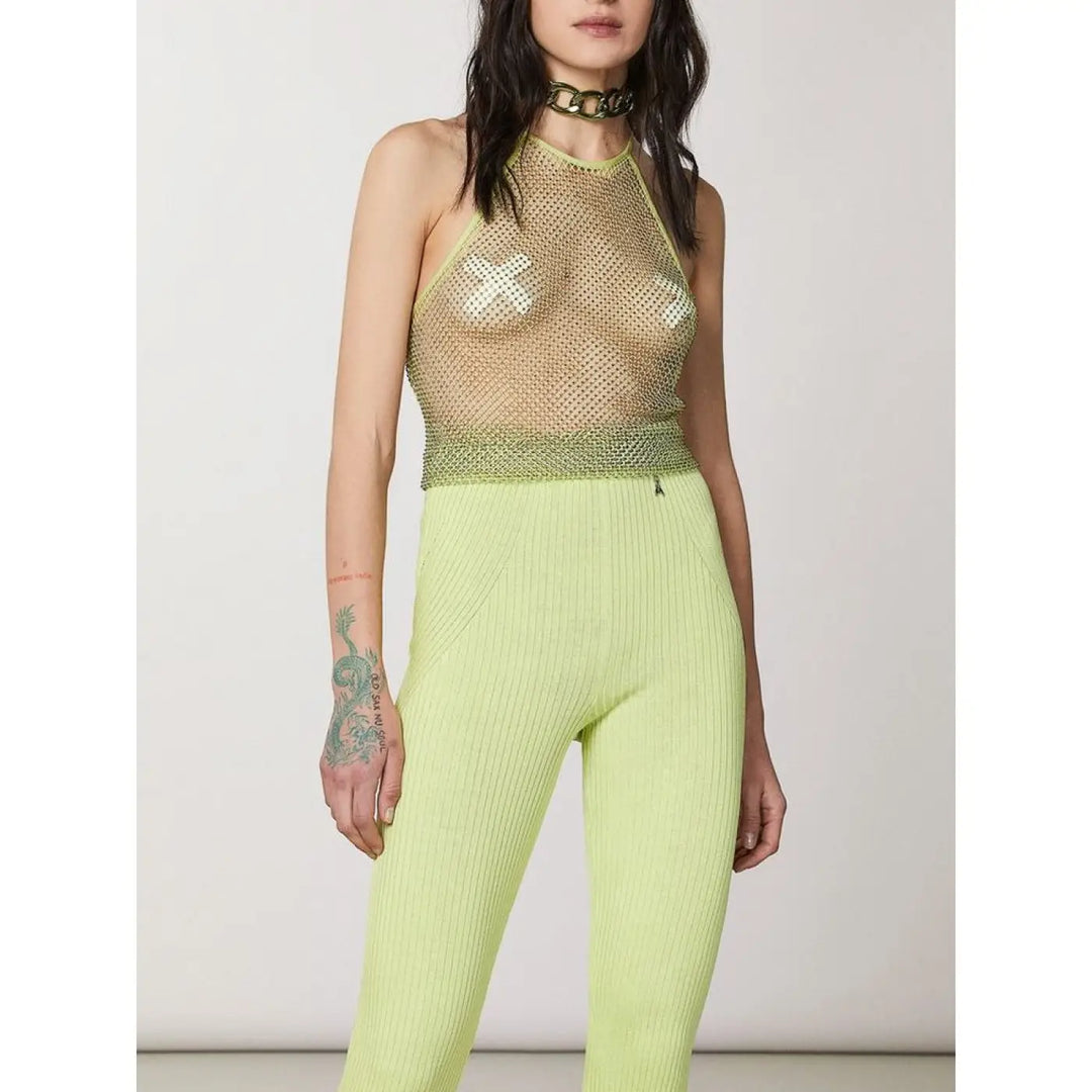 Patrizia Pepe Yellow Polyester Tank Tops