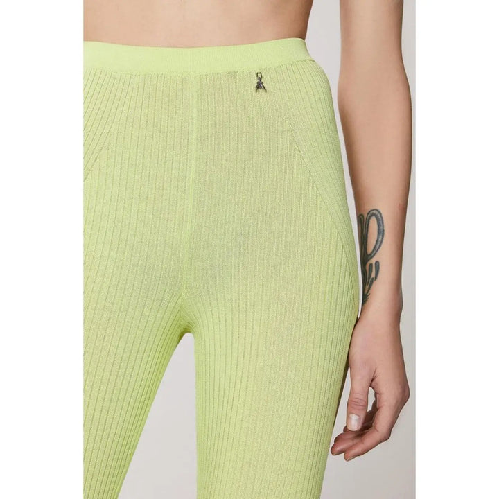 Patrizia Pepe Yellow Viscose Casual Pants