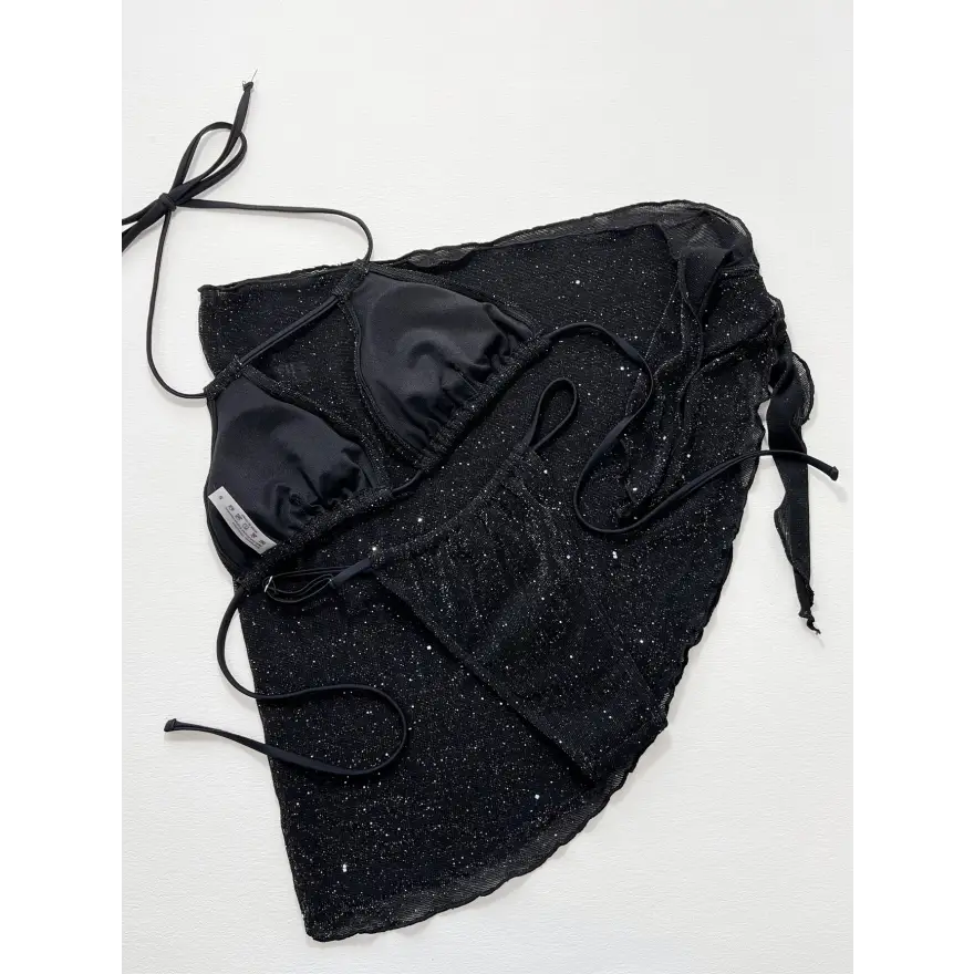 Sexy Pattern Printed Beach Set With Removable Padding Tie Side Skirt Trendsi