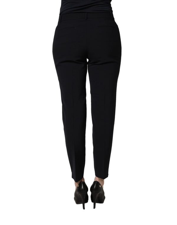 Peserico Black Skinny Mid Waist Chino Women Trouser Pants