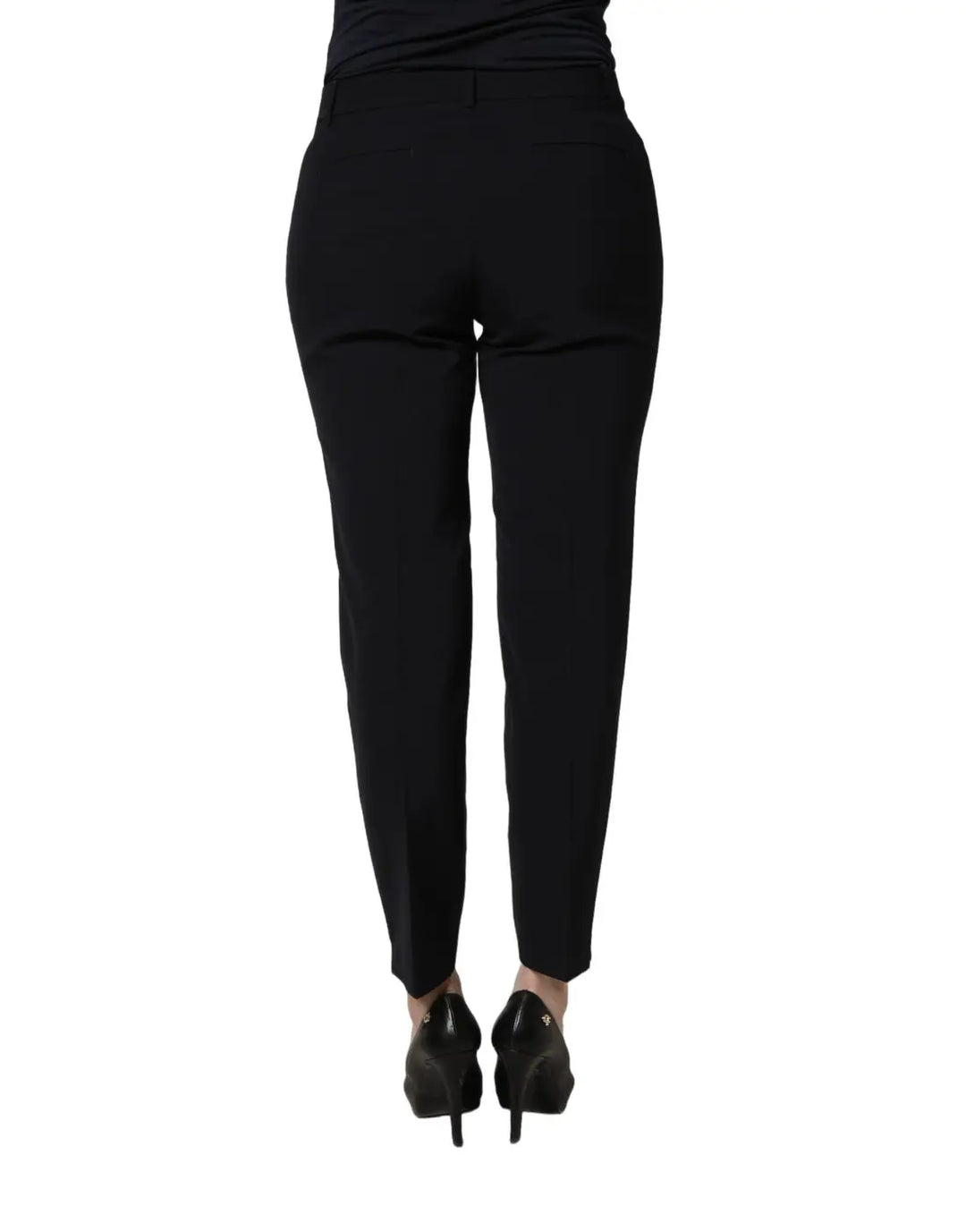 Peserico Black Skinny Mid Waist Chino Women Trouser Pants
