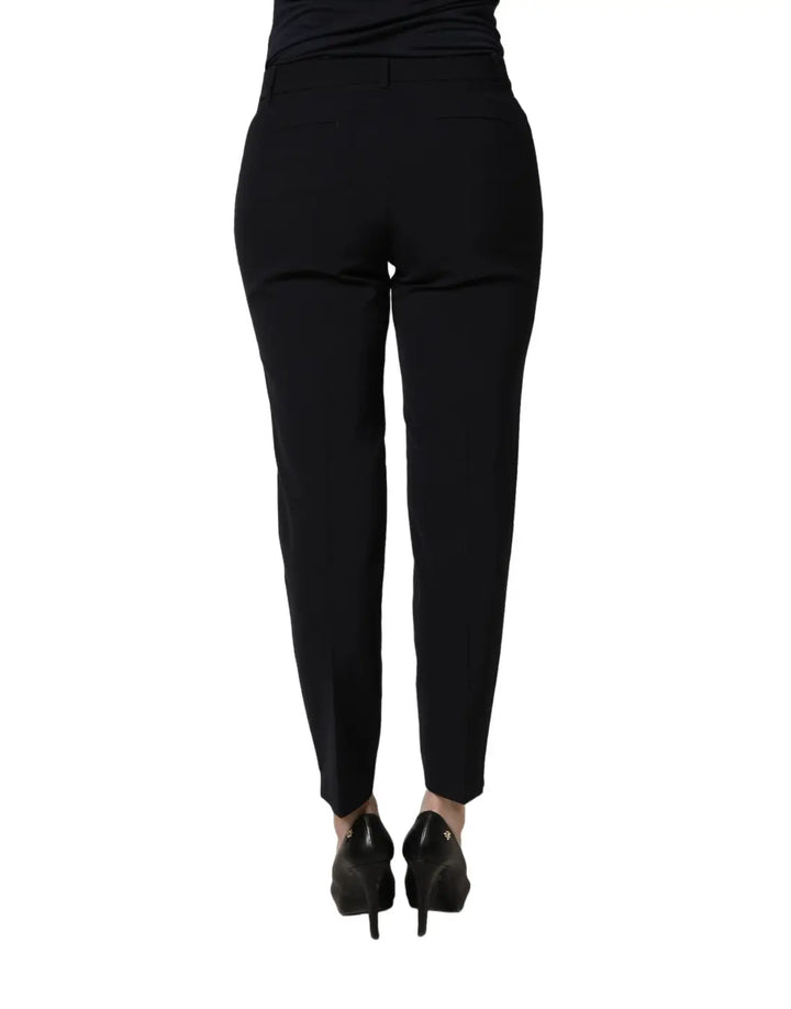 Peserico Black Skinny Mid Waist Chino Women Trouser Pants