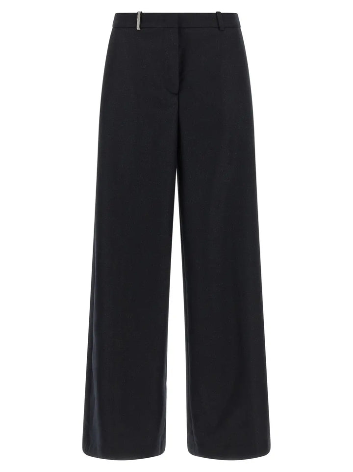 Peserico Blue Virgin Wool Casual Pants