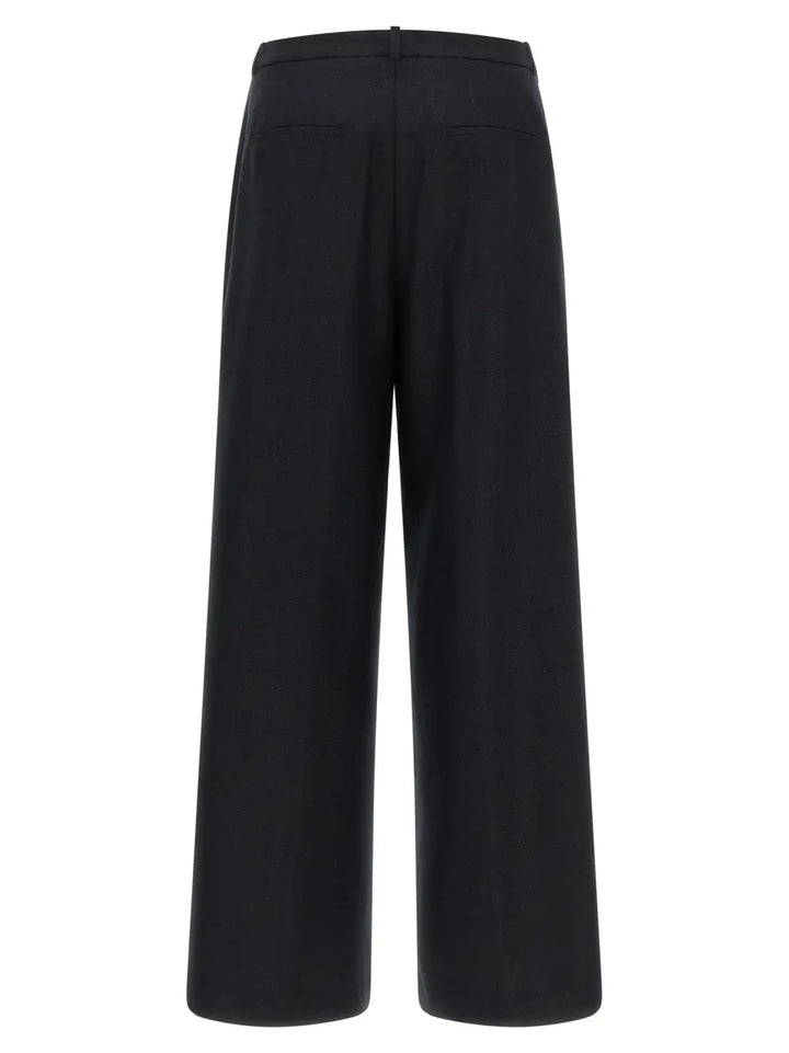 Peserico Blue Virgin Wool Casual Pants