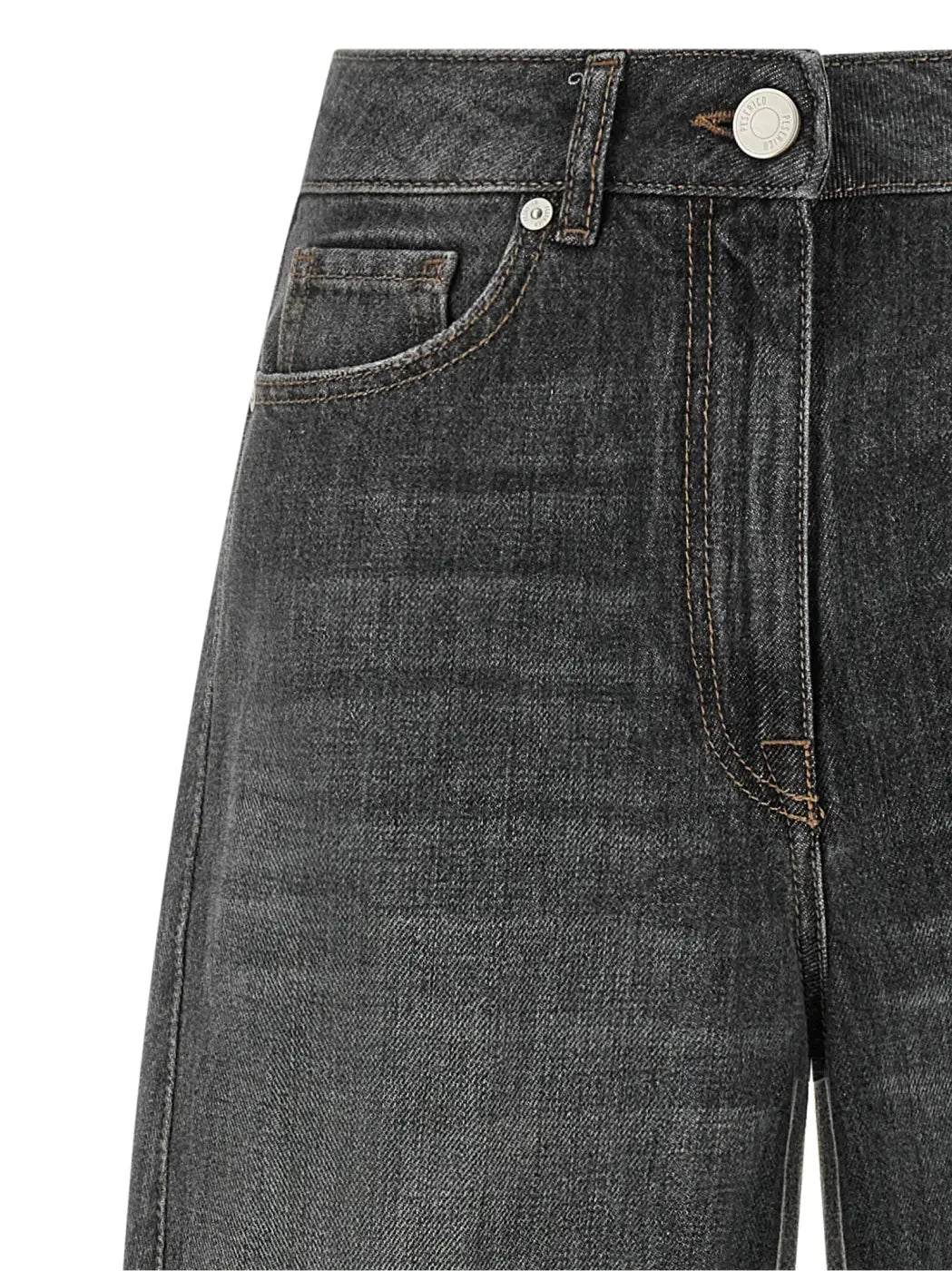 Peserico Gray Cotton High-waisted Jean