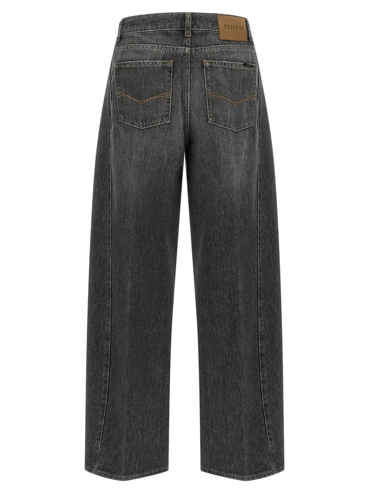 Peserico Gray Cotton High-waisted Jean