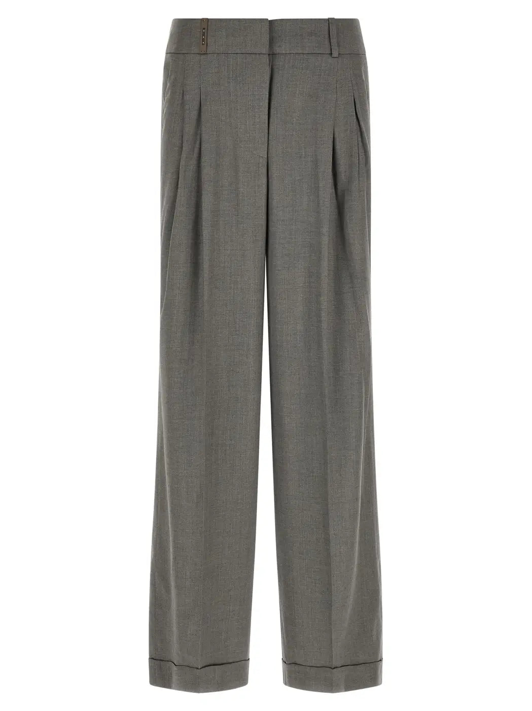 Peserico Gray Virgin Wool Casual Pants