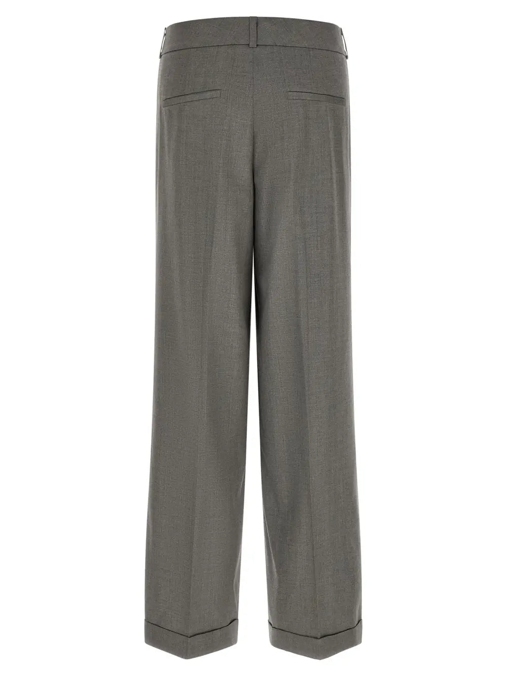 Peserico Gray Virgin Wool Casual Pants