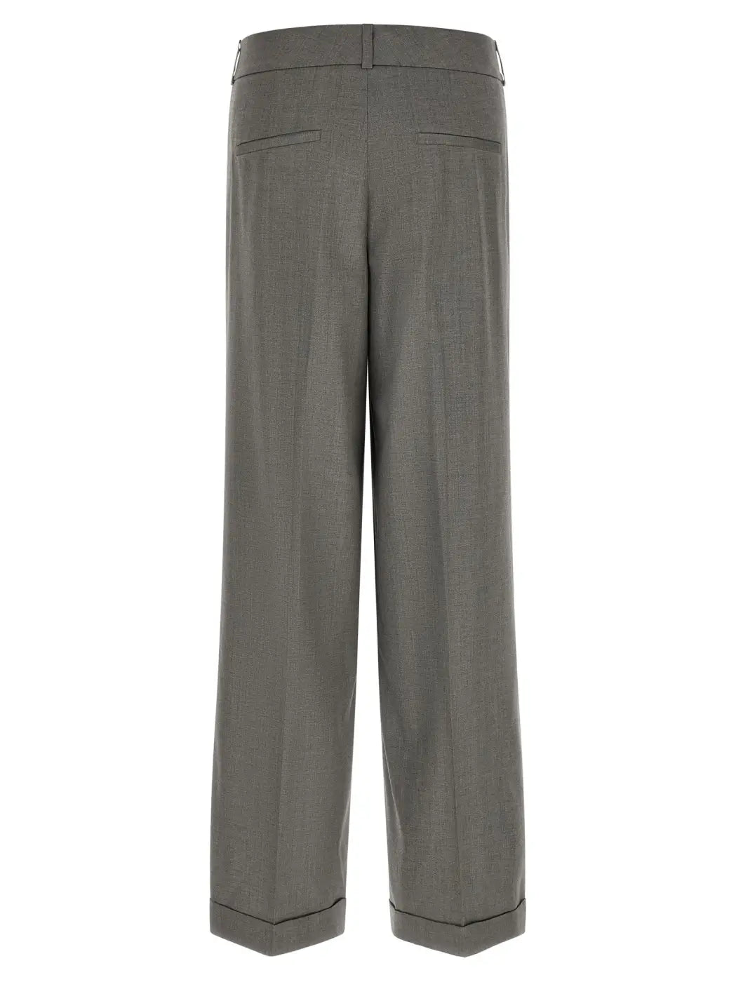 Peserico Gray Virgin Wool Casual Pants