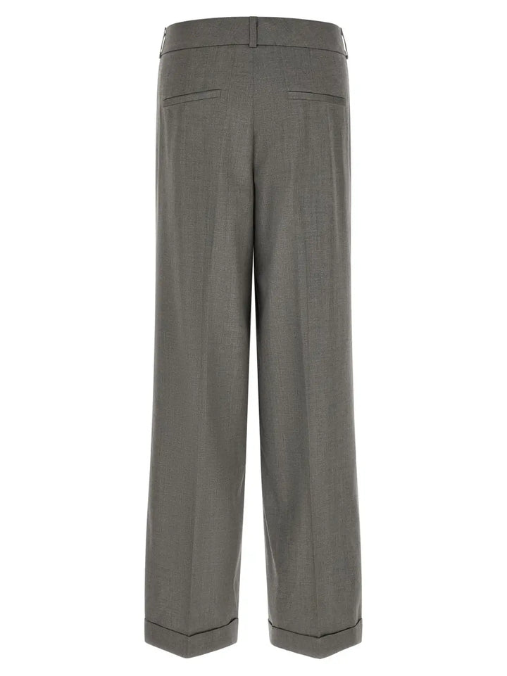 Peserico Gray Virgin Wool Casual Pants