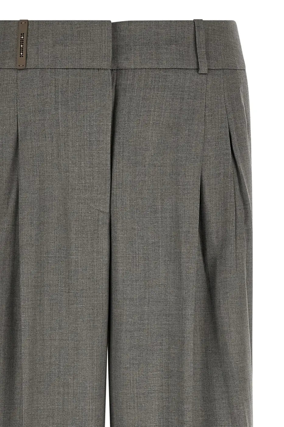 Peserico Gray Virgin Wool Casual Pants