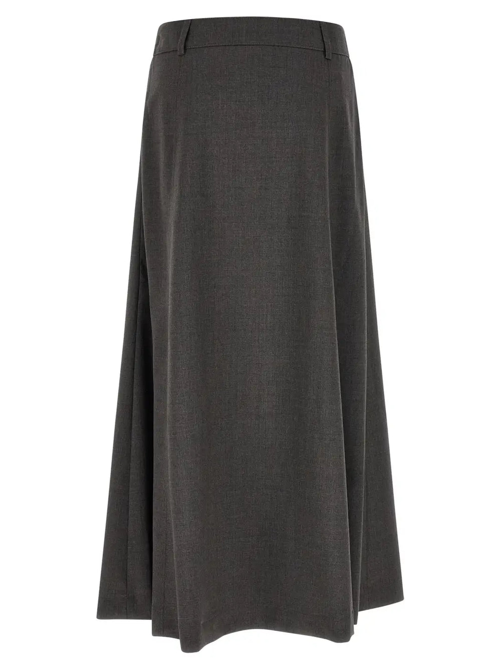 Peserico Gray Virgin Wool Midi Skirt