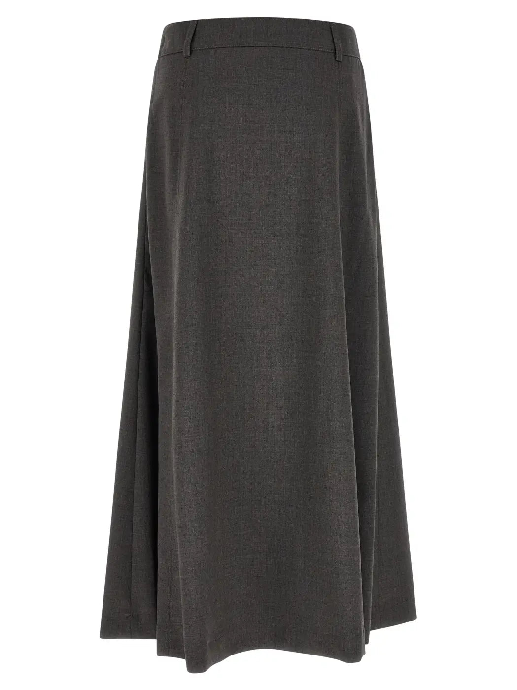 Peserico Gray Virgin Wool Midi Skirt