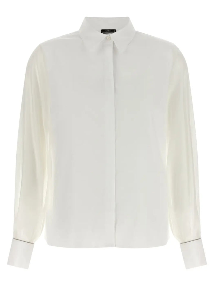 Peserico White Cotton Blouse