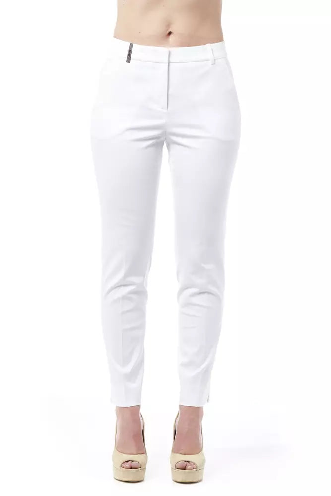 Peserico White Cotton Jeans &amp; Pants
