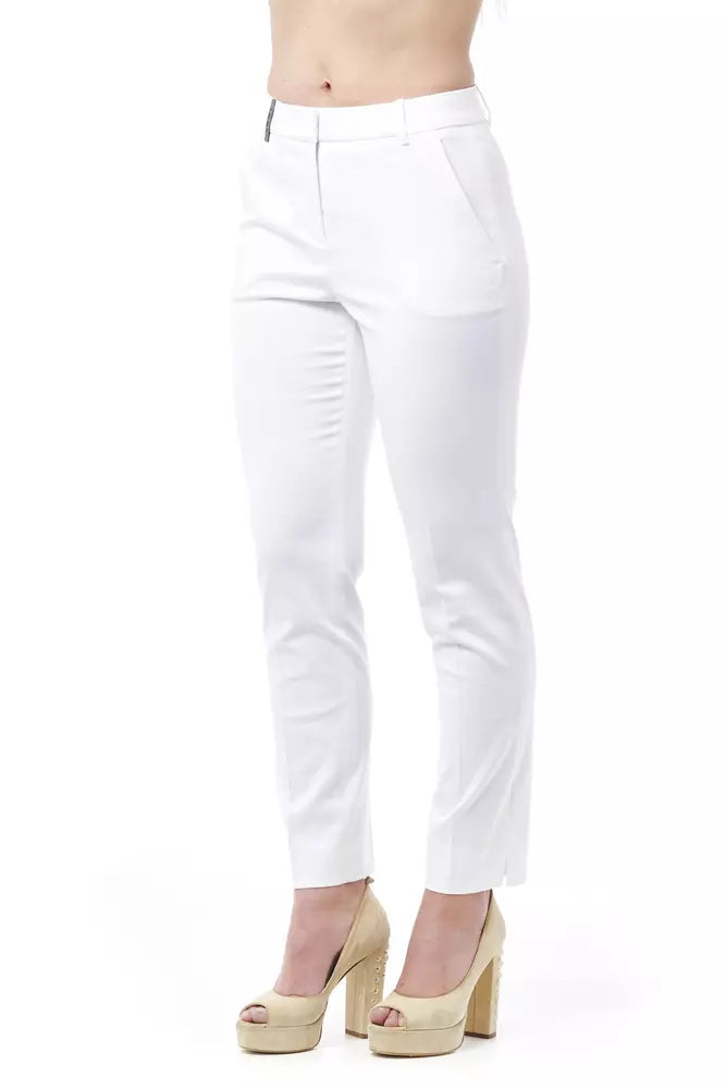 Peserico White Cotton Jeans &amp; Pants