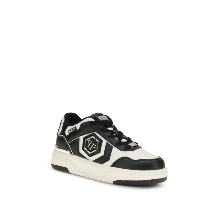 Philipp Plein Black Calf Leather Bos Taurus Athletic Sneakers
