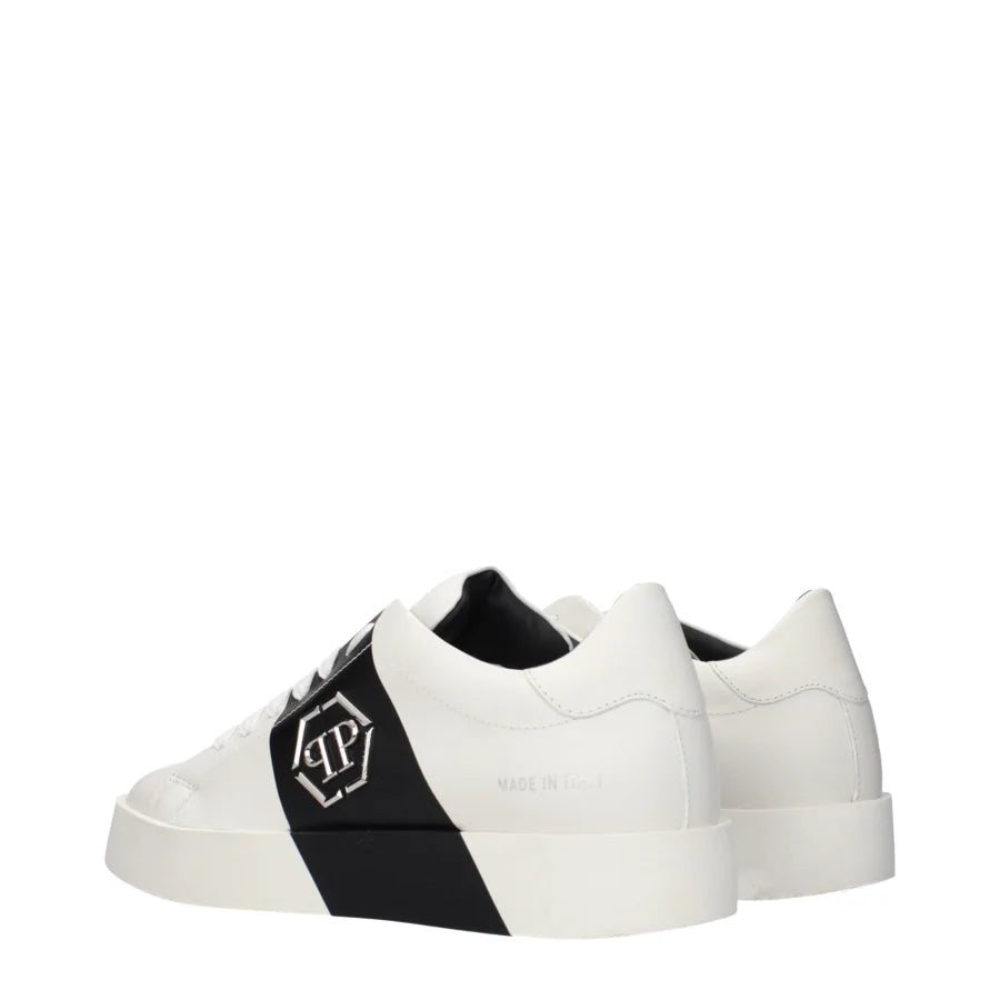 Philipp Plein White Leather Sneakers