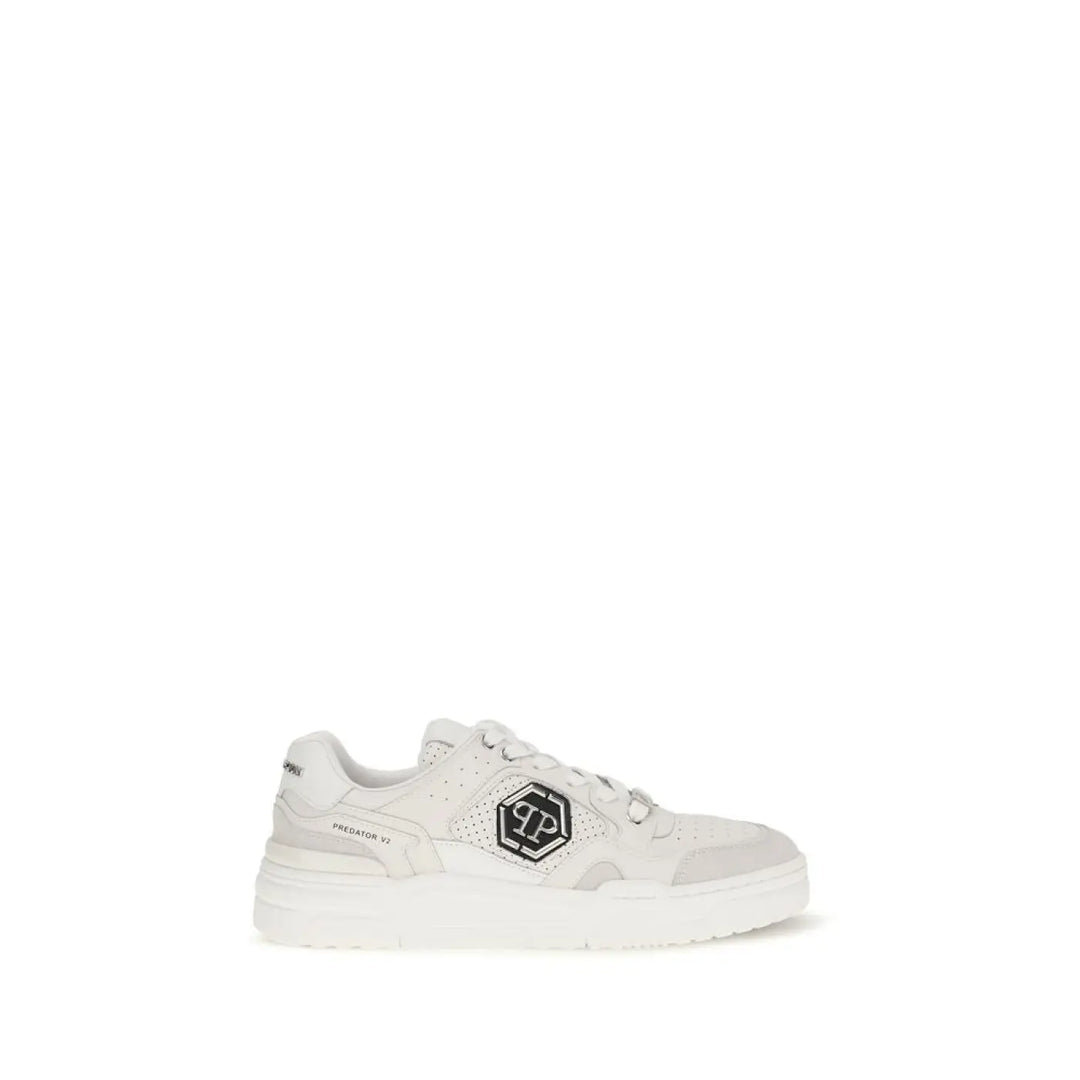 Philipp Plein White Polyester Low Top Sneakers