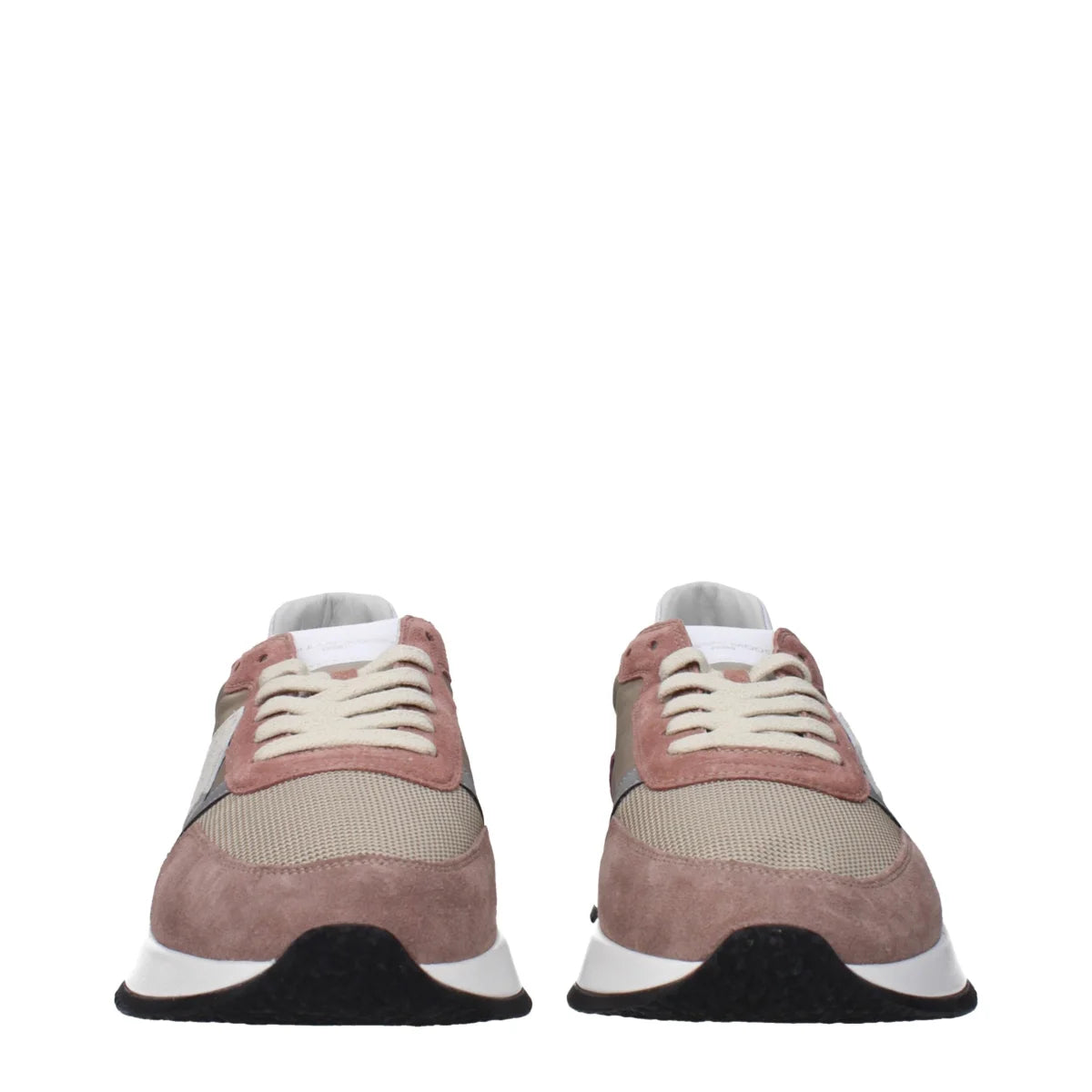 Philippe Model Beige Sneakers with Logo and Side Detail