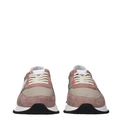Philippe Model Beige Sneakers with Logo and Side Detail