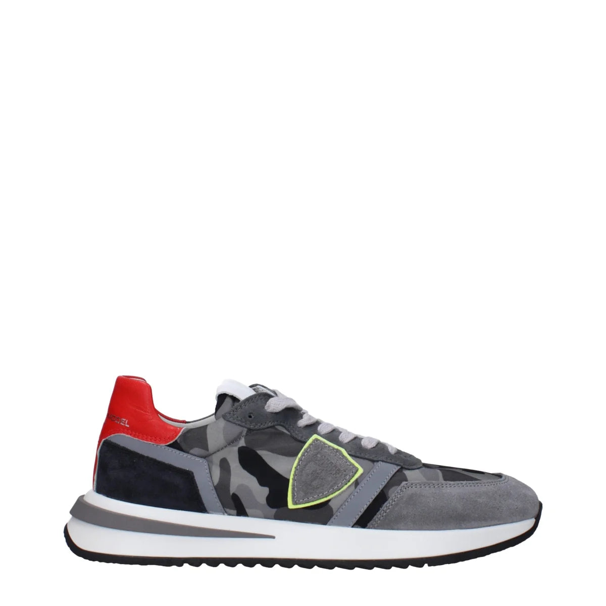 Philippe Model Gray Sneakers with Signature Logo and Stylish Side Detail