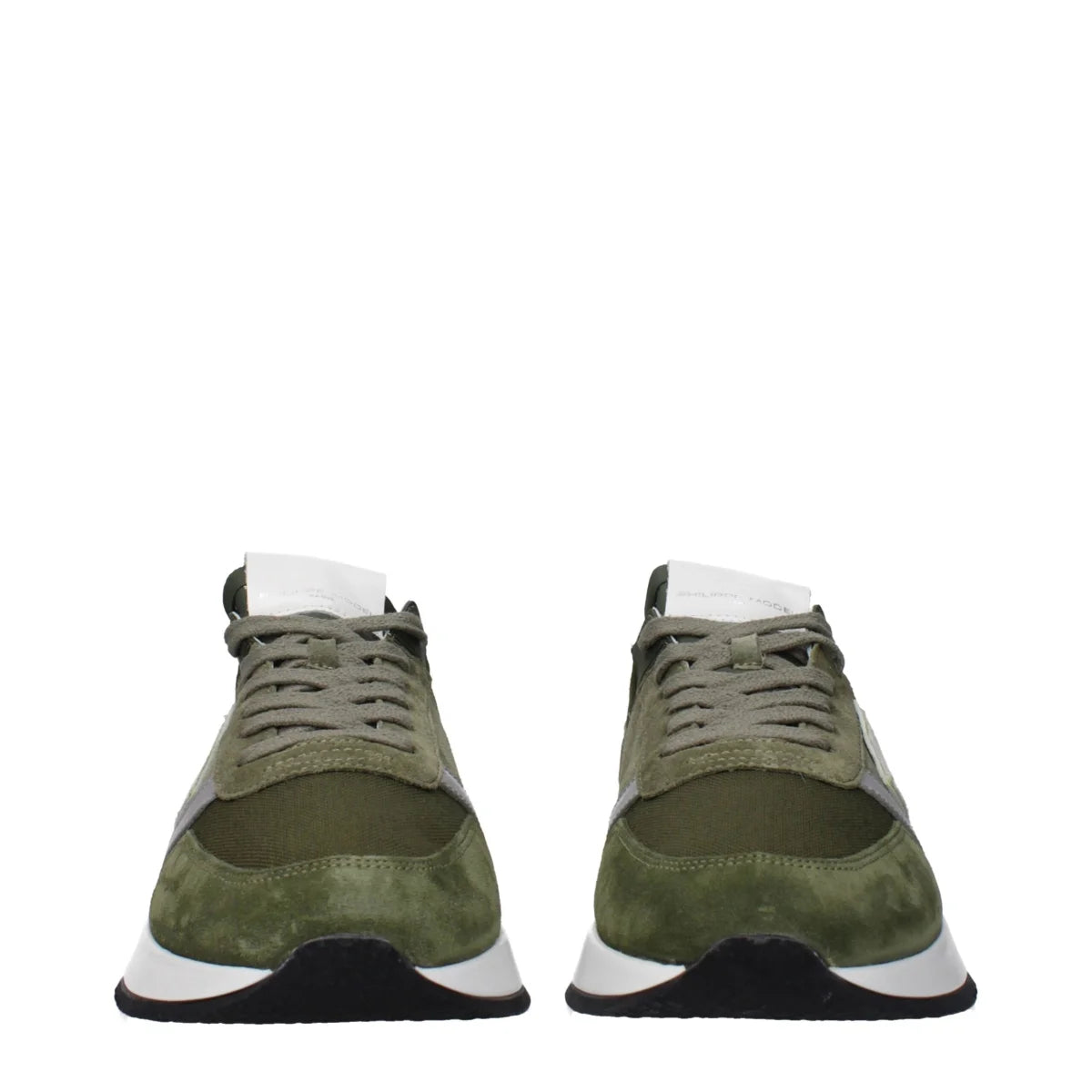 Philippe Model Green Sneakers Code F83289 Suede with Signature Details