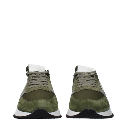 Philippe Model Green Sneakers Code F83289 Suede with Signature Details