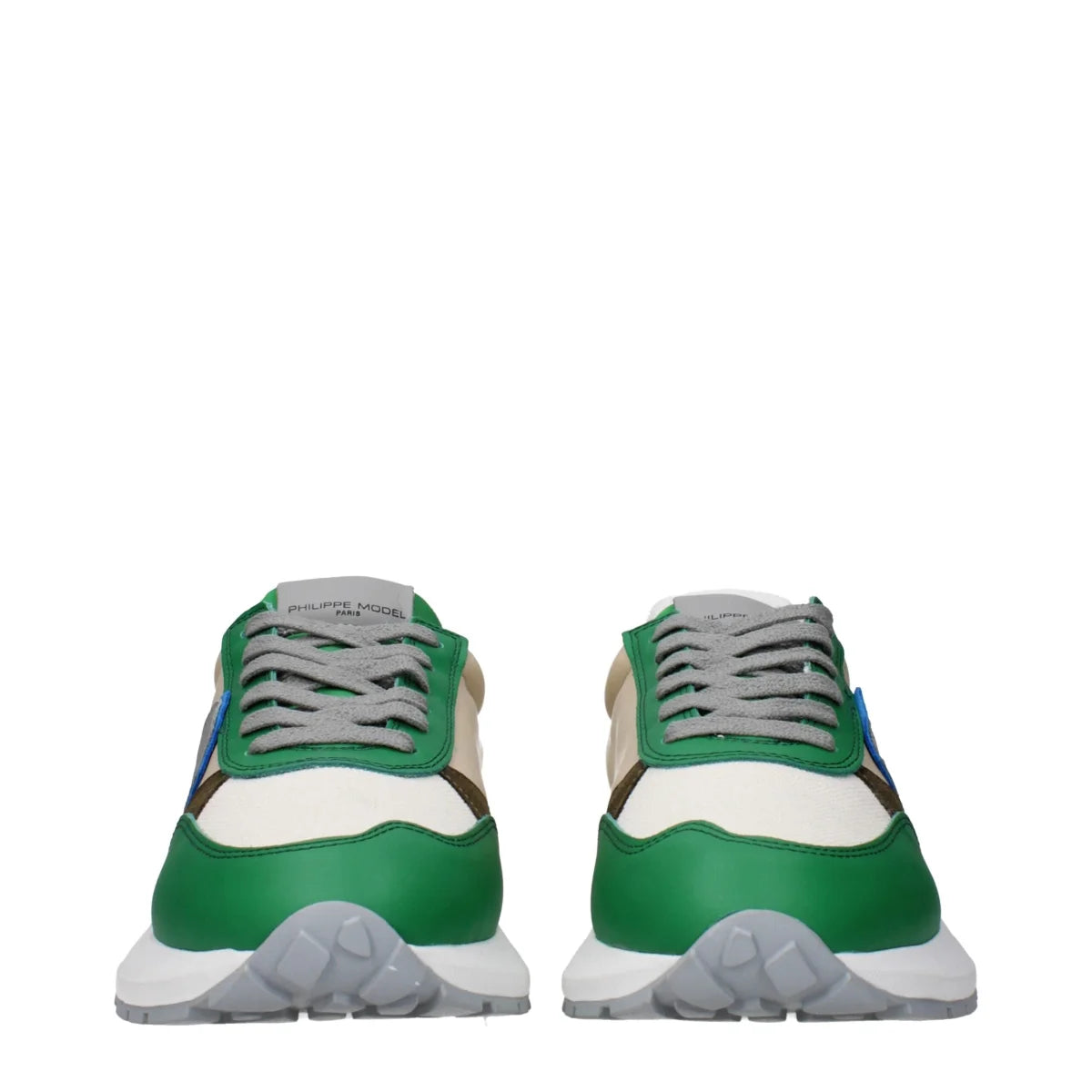Philippe Model Green Sneakers with Vintage Effect and Logo Detailing