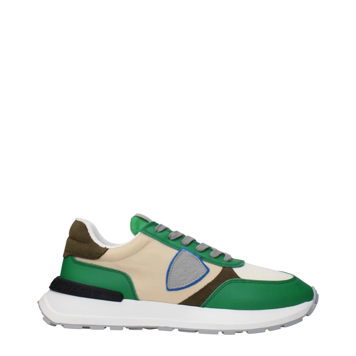 Philippe Model Green Sneakers with Vintage Effect and Logo Detailing