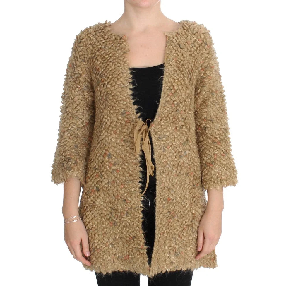 PINK MEMORIES Beige Wool Blend Cape Sweater