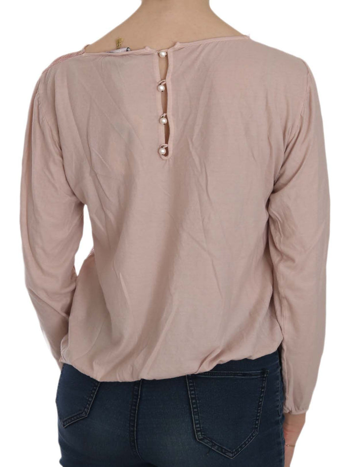 PINK MEMORIES - Pink Lace See Through Long Sleeve Blouse
