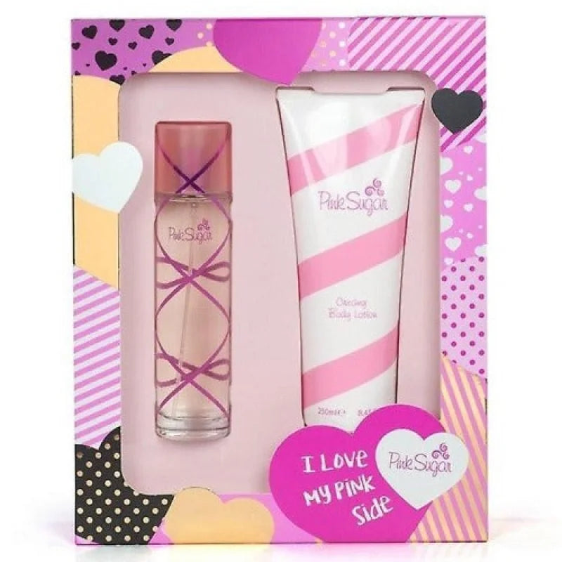 Pink Sugar 2 Piece Gift Set 3.4 Oz Toilette Spray Delight Women’s Sets Aquolina