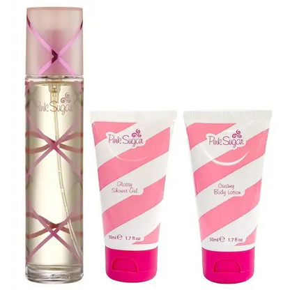 Indulge in the Pink Sugar Piece Gift Set with Shower Gel and Eau De Toilette Women’s Sets Aquolina