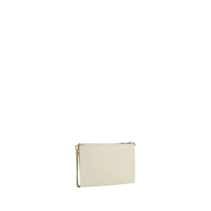 PINKO Beige Calf Leather Bos Taurus Shoulder Bag