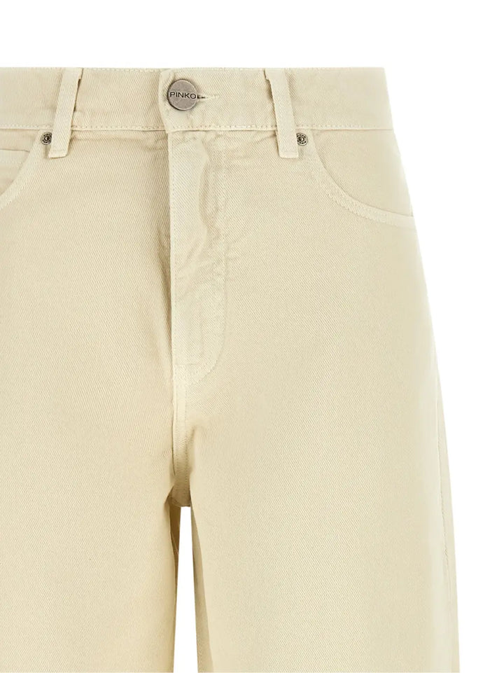 Pinko Beige Cotton Jeans Denim