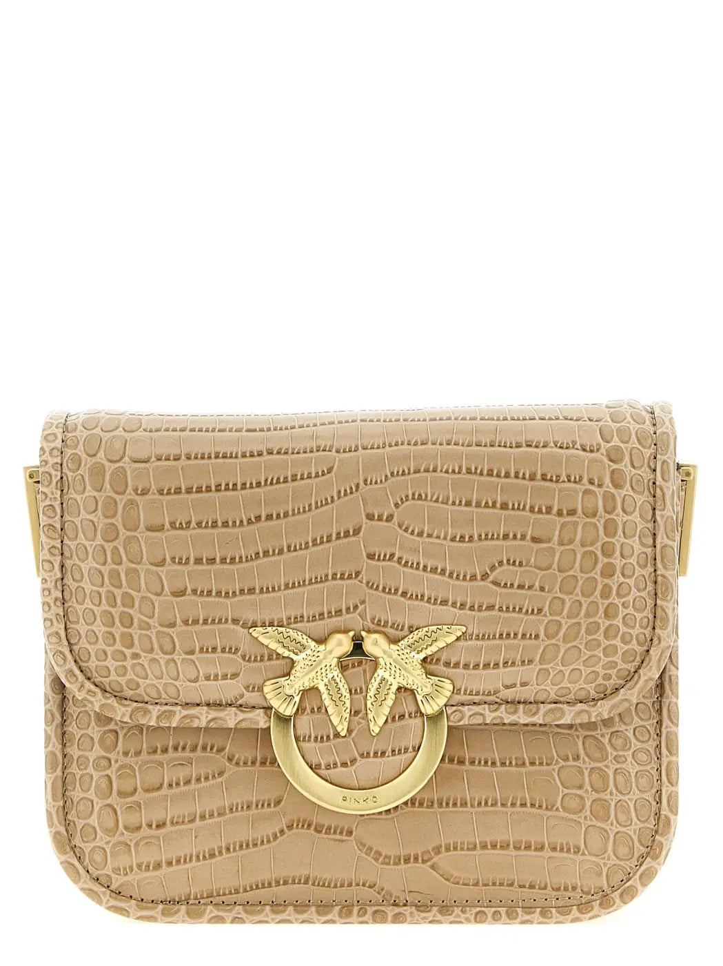 Pinko Beige Goatskin Shoulder Bag