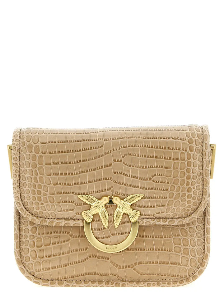 Pinko Beige Goatskin Shoulder Bag