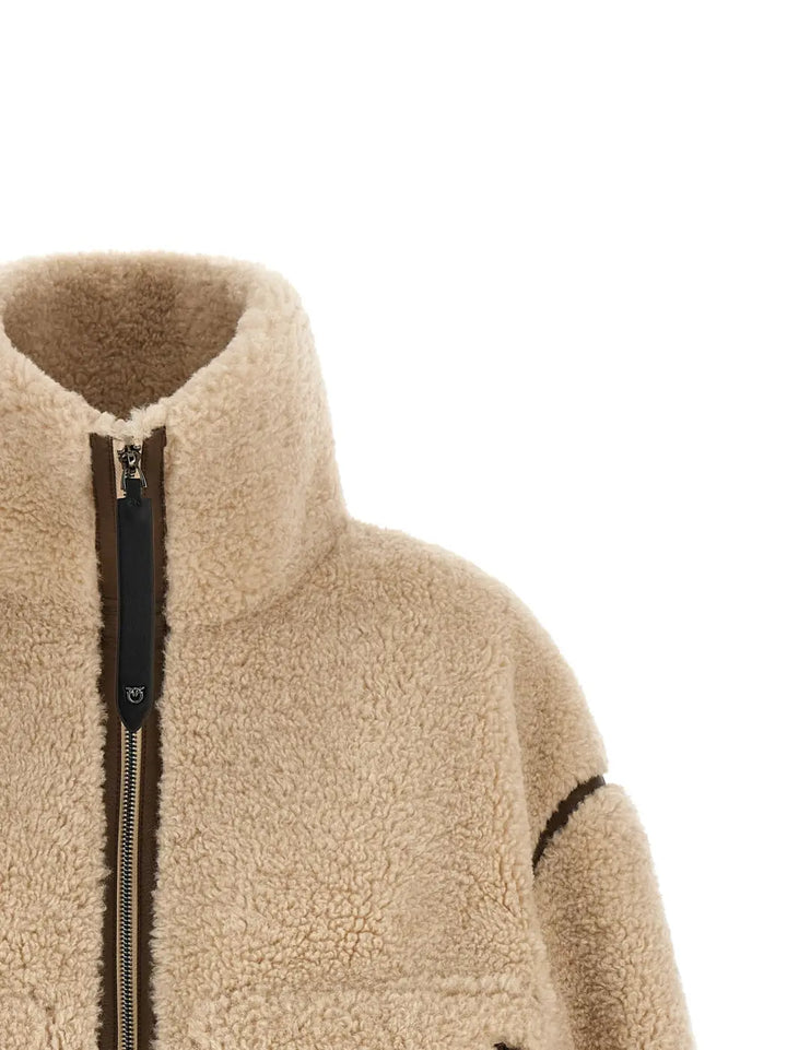 Pinko Beige Polyester Full-length Jacket