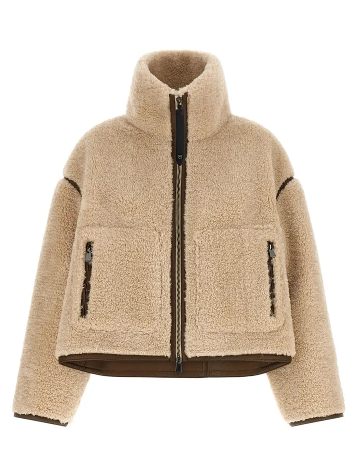 Pinko Beige Polyester Full-length Jacket