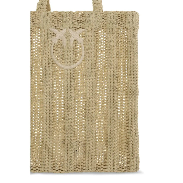 PINKO Beige Raffia Shoulder Bag