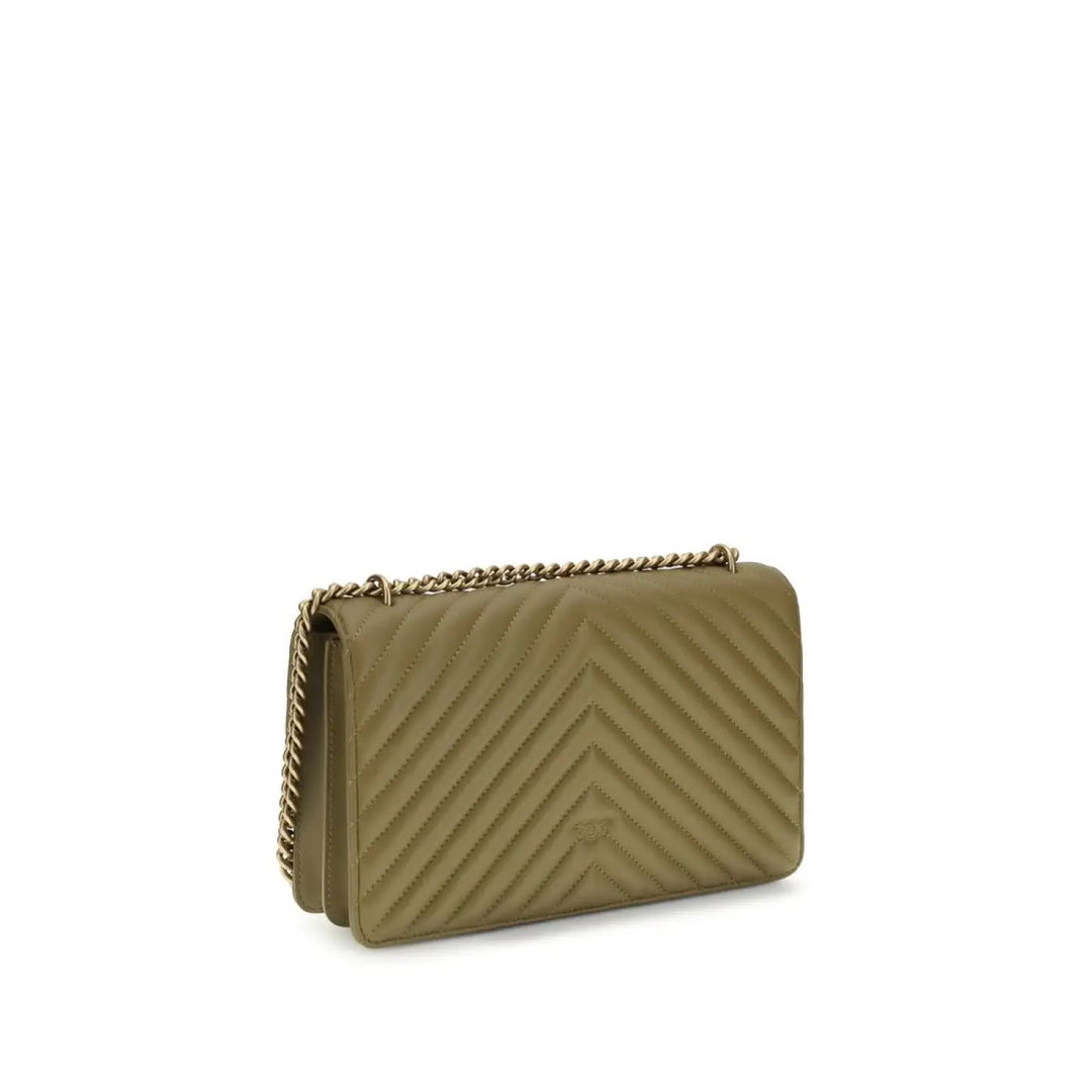 PINKO Bicolor Calf Leather Bos Taurus Shoulder Bag