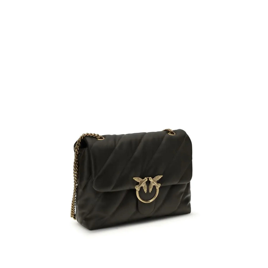 PINKO Bicolor Calf Leather Bos Taurus Shoulder Bag