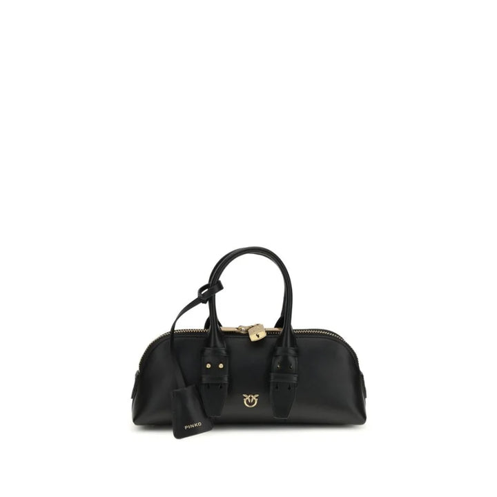 PINKO Black Calf Leather Bos Taurus Handbag