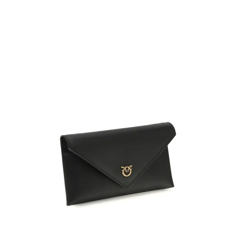 PINKO Black Calf Leather Bos Taurus Handbag