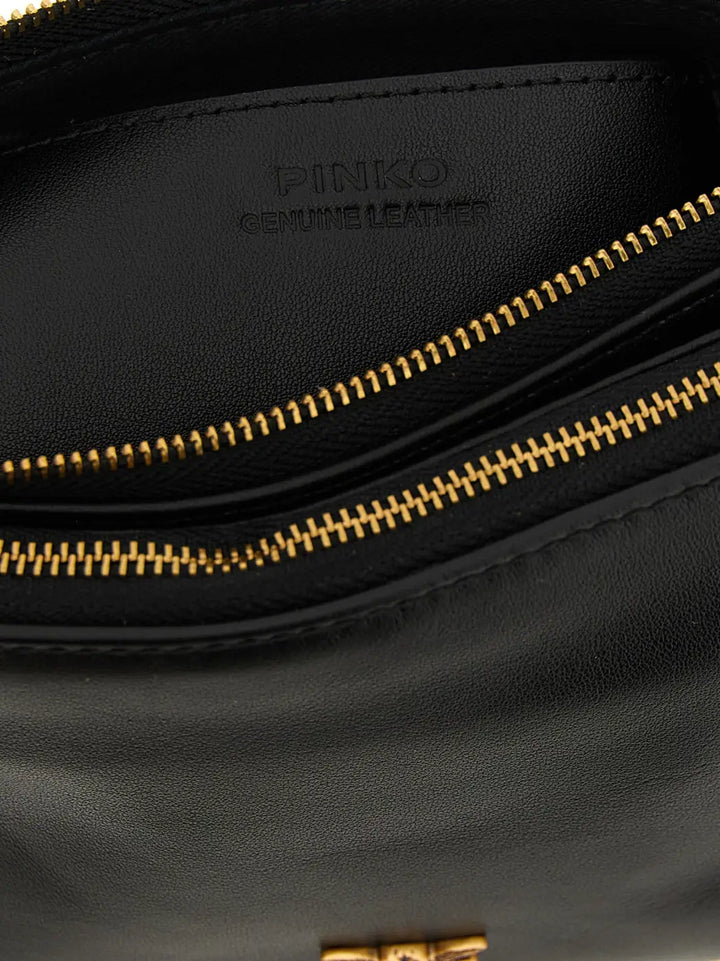 Pinko Black Calfskin Crossbody Bag