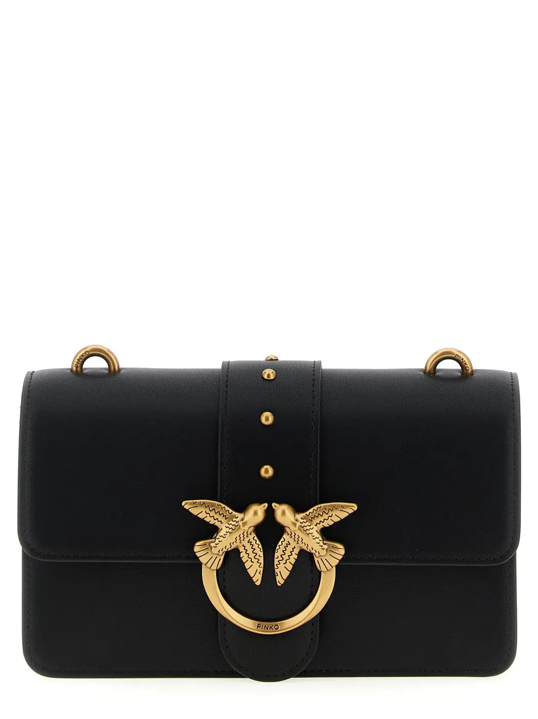 Pinko Black Calfskin Crossbody Bag