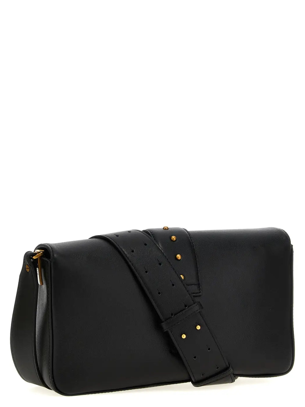 Pinko Black Calfskin Shoulder Bag