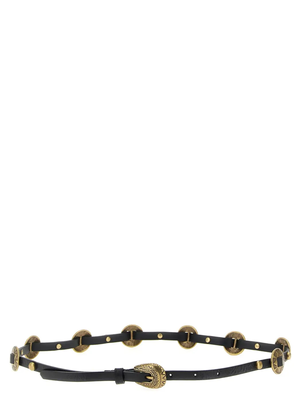 Pinko Black Calfskin Thin Belt